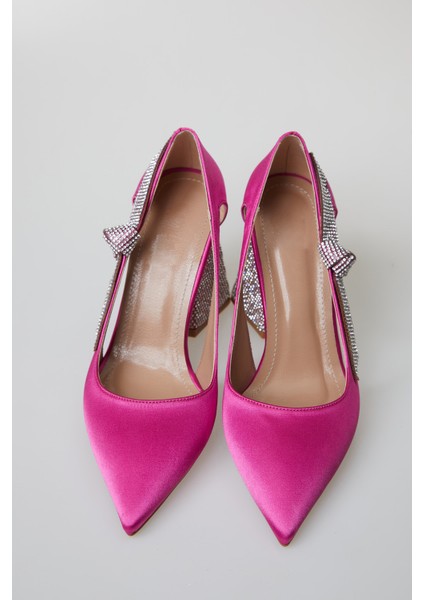 Kadın Taş Detaylı Saten Stiletto modelleri