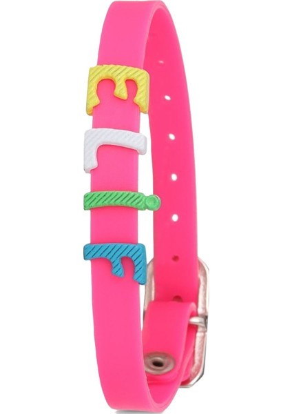 Çocuk Bileklik Silikon Kordon Metal Renkli Harfler - Isme Özel Bileklik BLK11001 modelleri