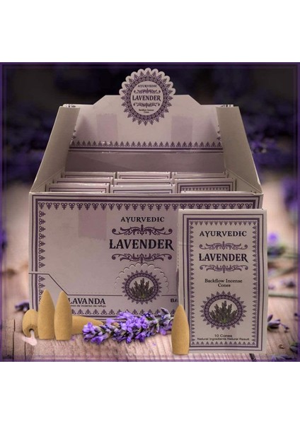 Ayurvedic Konik ( Geri Akış ) Tütsü Lavender Aromalı (10 Adet)