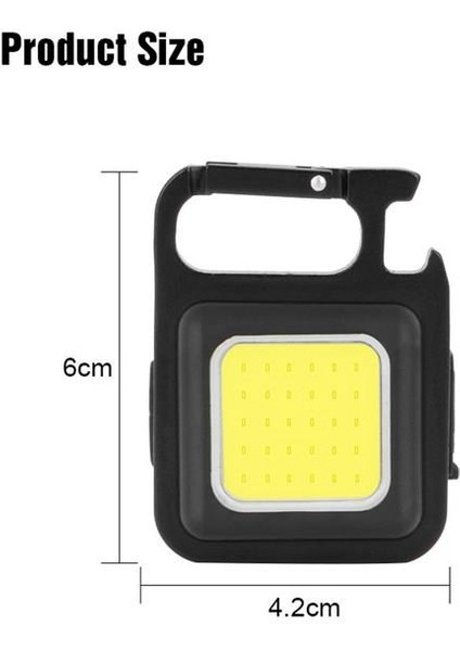 LED Mini Anahtarlık Fener Şarjlı Kamp Balıkçı Tamirci Için Çalışma Feneri Çok Fonksiyonlu Taşınabilir Işık