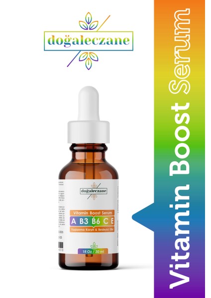 Vitamin Boost A-B3-B6-C-E- Serum + Vitamin C Panthenol Collagen Serum 60 ml