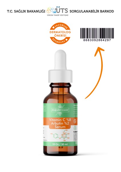 Vitamin C %8 Alpha Arbutin %2 Serum 30 ml