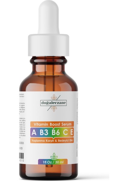 Vitamin Boost A-B3-B6-C-E- Serum + Vitamin C Panthenol Collagen Serum 60 ml fırsatları