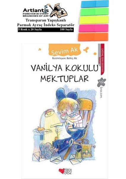 Vanilyalı Kokulu Mektuplar 117 Sayfa Karton Kapak 1 Adet Fosforlu Transparan Kitap Ayraç - Sevim Ak