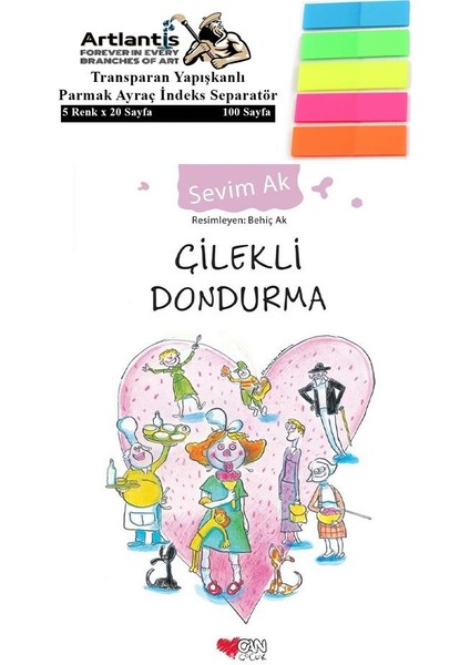 Çilekli Dondurma 120 Sayfa Karton Kapak 1 Adet Fosforlu Transparan Kitap Ayraç - Sevim Ak