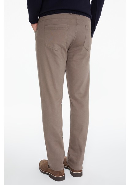 Vizon (Taupe Gray) Regular Fit Düz Yüksek Bel Kot Pantolon