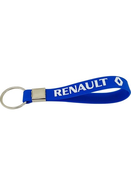 Renault Logo Arma Amblem Silikon Metal Anahtarlık 1 Adet Yüksek Kalite Mavi Beyaz
