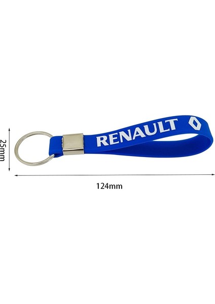 Renault Logo Arma Amblem Silikon Metal Anahtarlık 1 Adet Yüksek Kalite Mavi Beyaz fiyatları