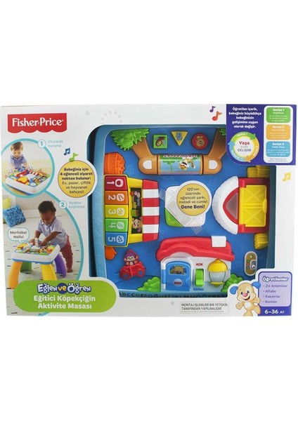 Fisher Price Eğlen ve Öğren Eğitici Köpekçiğin Aktivite Masası (Tr-En) DRH44