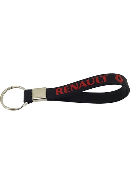 Renault Logo Arma Amblem Silikon Metal Anahtarlık 1 Adet Yüksek Kalite Kırmızı Siyah 12CM