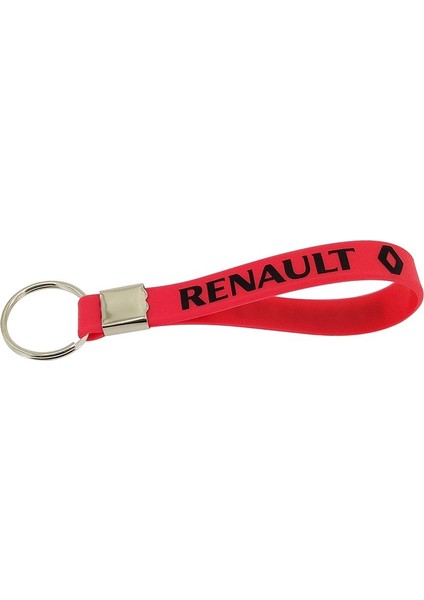 Renault Logo Arma Amblem Silikon Metal Anahtarlık 1 Adet Yüksek Kalite Kırmızı Siyah