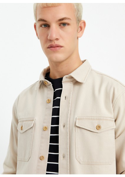 Normal Düz Taş Erkek Gömlek TC3001YIKAMALI Gabardin fırsatları