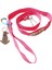 Köpek gezdirme tasması yumuşak sık dokuma kolon pembe beyaz şeritli genişlik:2,5cm uzunluk:120cm dağcı kancalı dog leash B3-8 3