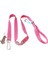 Köpek gezdirme tasması yumuşak sık dokuma kolon pembe beyaz şeritli genişlik:2,5cm uzunluk:120cm dağcı kancalı dog leash B3-8 2