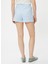 Rachel Araz x Koton Mavi - Beyaz Kadın Kısa Ekose Şort 4