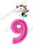 Unicorn Folyo Balon ve Fuşya Rakam Folyo Balon Seti 9 1