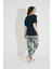 Çiçek ve Yaprak Baskılı "summer Vacation" Pijama Takımı 1