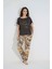 Desenli Kısa Kollu "less Mondey More Coffee" Pijama Takımı 2