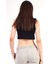 Kadın Siyah Kolsuz Crop - Atlet 2