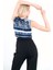 Kadın Lacivert Batik Desenli Crop Kolsuz Atlet 4