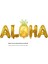 Hawaian Temalı Ananaslı Aloha Yazısı Folyo Balon Altın Renk 1 Adet 1