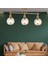 Cherish 3'lü Sıralı Eskitme Bal Camlı Modern Oturma Odası Salon Avize 1