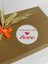 Handmade With Love Ortası Kalpli Kırmızı Yazı Yuvarlak Yapışkanlı Etiket 5 x 5 cm 100 Adet 1