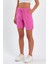 Kadın Fuşya Rahat Kesim Keten Şort 3