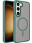 Casestreet Samsung Galaxy S23 Plus Uyumlu Kılıf Flet Wireless Şarj Özellikli Mat Arka Yüzey Koyu Yeşil 1