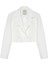 Kruvaze Crop Blazer Ceket Ekru 1