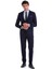 Lacivert D. Slim Fit Mono Yaka Desenli Klasik Takım Elbise 1