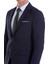 Lacivert D. Slim Fit Mono Yaka Desenli Klasik Takım Elbise 5