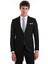 Siyah Slim Fit Mono Yaka Desenli Klasik Takım Elbise 2