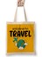 Funny Travel Gift Design Lover- Trippin Wanderlust- Journey Adventurer-Vacation Bez Çanta Uzun Saplı 1