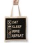 Eat Sleep Mine Repeat Minecraft Game Bez Çanta Uzun Saplı 1