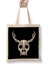 Skull With Antlers Creepy Gorilla Antlers Cool Unique Animal Skull Bez Çanta Uzun Saplı 1