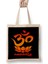 Namaste Symbol With Lotus Flower Bez Çanta Uzun Saplı 1