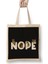 Frenchie Nope Funny French Bulldog Gift Bez Çanta Uzun Saplı 1