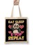 Cute Eat Sleep K-Pop Repeat Kawaii Panda Kpop Bez Çanta Uzun Saplı 1