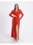 Kırmızı Payet Kruvaze Uzun Abiye 1