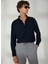 Slim Fit Düğmeli Yaka Lacivert Erkek Gömlek A266CARLST98- 1