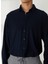 Slim Fit Düğmeli Yaka Lacivert Erkek Gömlek A266CARLST98- 4