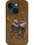 Santa Barbara Polo Racquet Club iPhone 14 Jockey Deri Kapak - Kahverengi 1