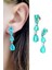 Paraiba Taşlı 925AYAR Gümüş Damla Şık Küpe 1