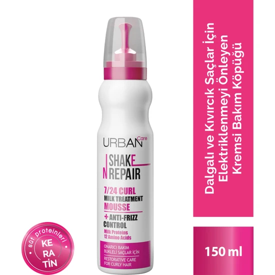 URBAN Care Shake N Repair 7/24 Bukleli Saçlar için Onarıcı Bakım Köpüğü - 150 ml