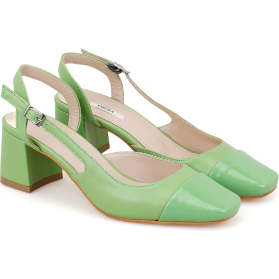 Desa Tatum Yeşil Kadın Topuklu Deri Ayakkabı