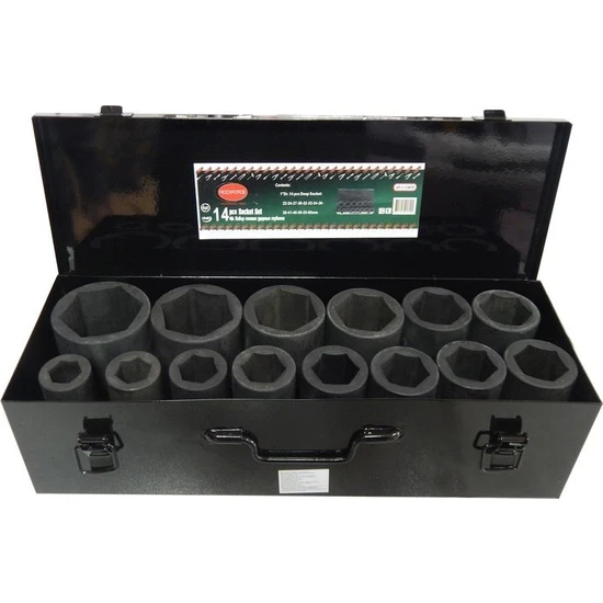 Rockforce	darbeli Derin Lokma Seti 14 Parça  1''  (22,24,27,30,32,33,34,36,38,41,46,50,55,60) Metal Kutuda