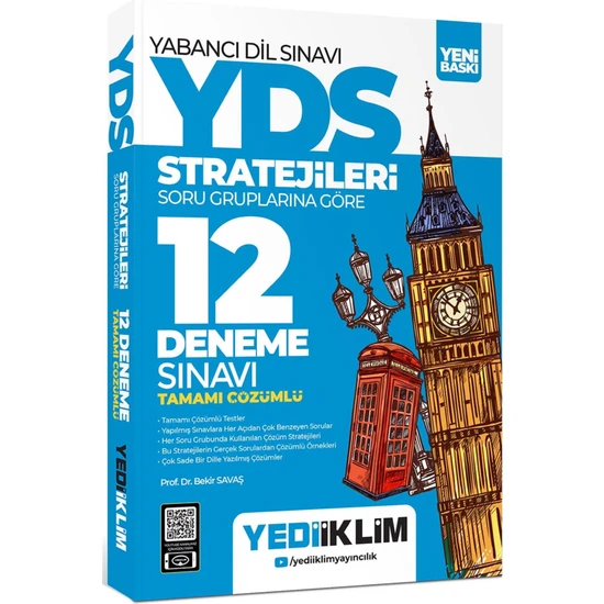 Yediiklim Yayınları YDS YÖKDİL Stratejileri Soru Gruplarına Göre Tamamı Çözümlü 12 Deneme Sınavı
