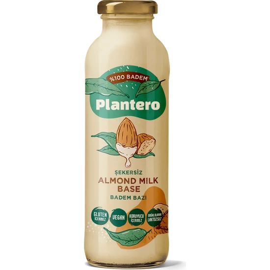Plantero Badem Sütü Bazı Konsantre (250Gr, %100 Badem, Şekersiz)