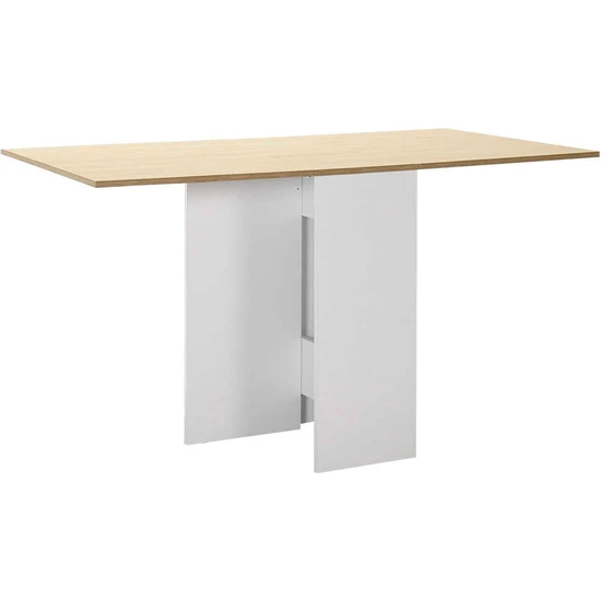 adore mobilya Katlanır Mutfak Masası - Meşe Mat Beyaz 28-84-140X75X77 cm (Gxyxd)